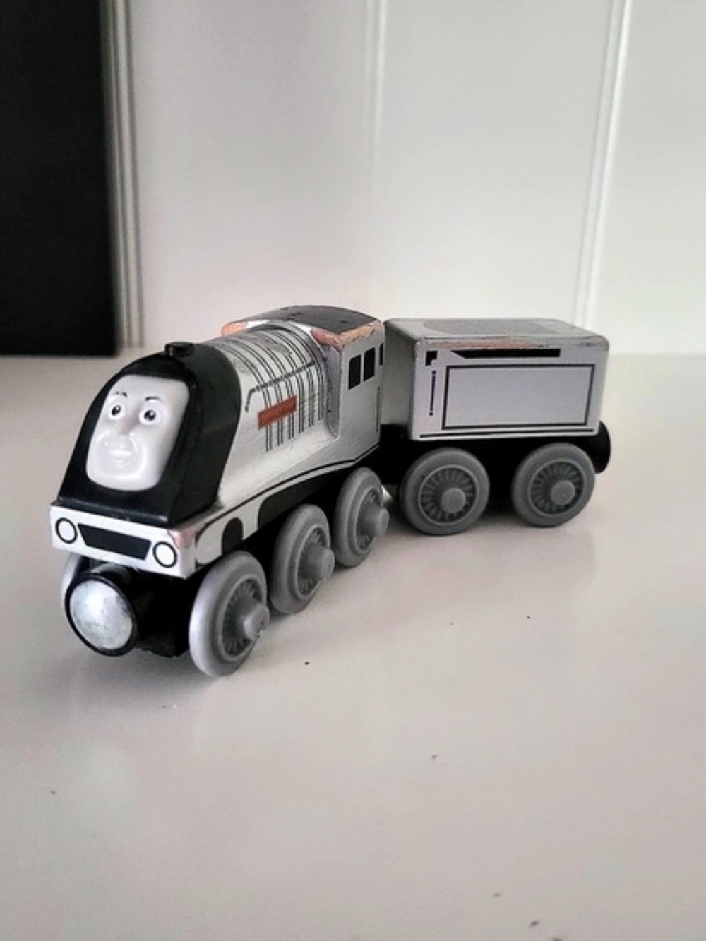 Thomas & Friends Wooden Railway Spencer and Tender Train Toy Gray & Black